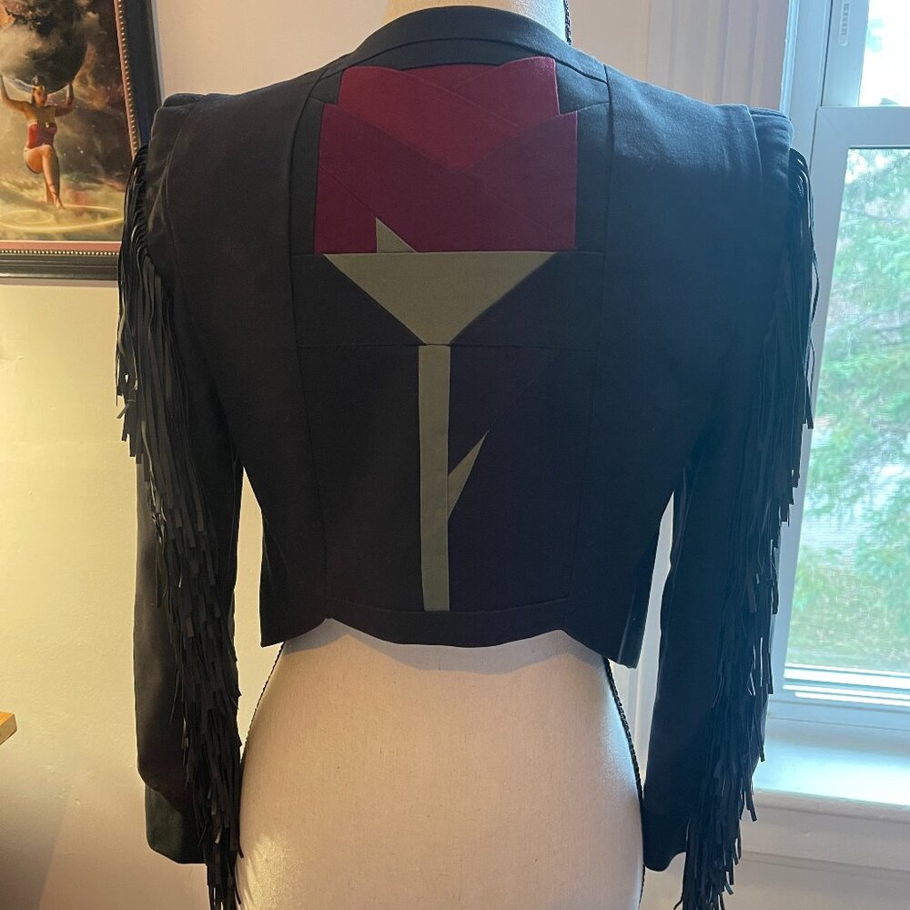 Custom Fringe Jacket with Rose (XS)